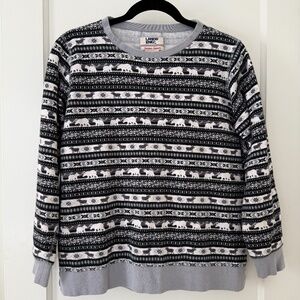 Vintage Land's End Deer Fair Isle Serious Sweats Sweatshirt Women's S/P 6/8